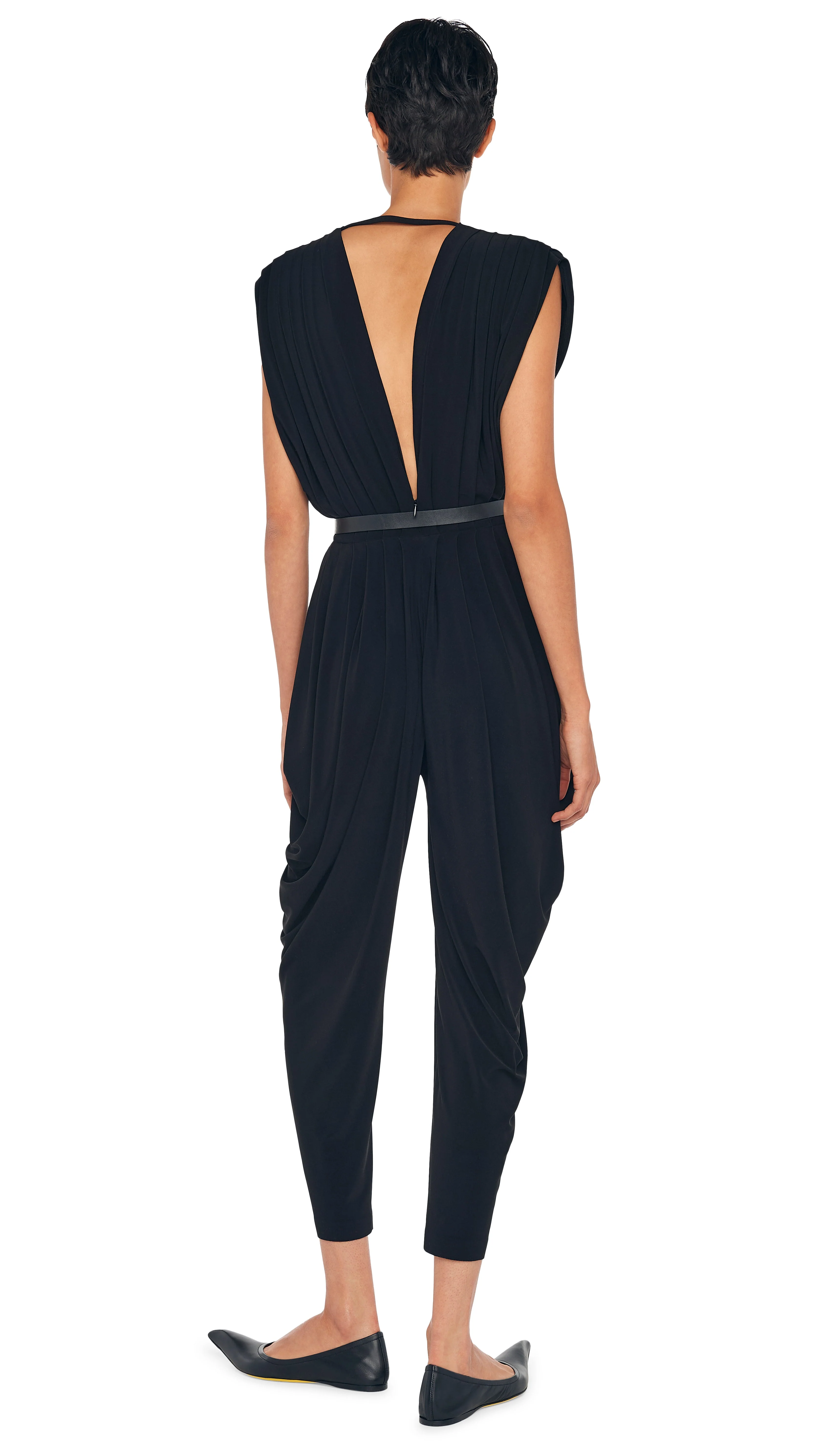 SQUARE SLEEVE WATERFALL JUMPSUIT - Image 3