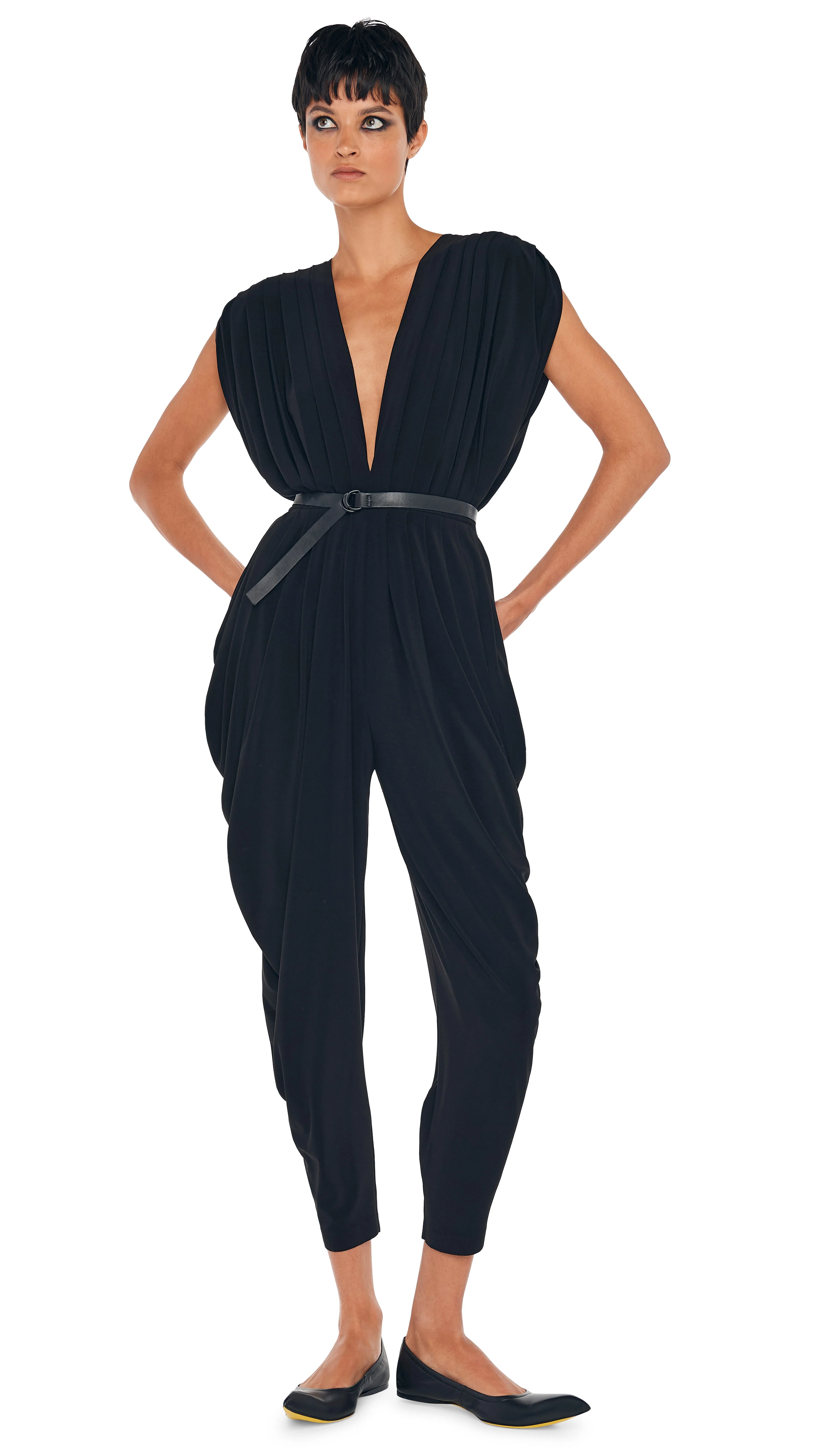 SQUARE SLEEVE WATERFALL JUMPSUIT - Image 4