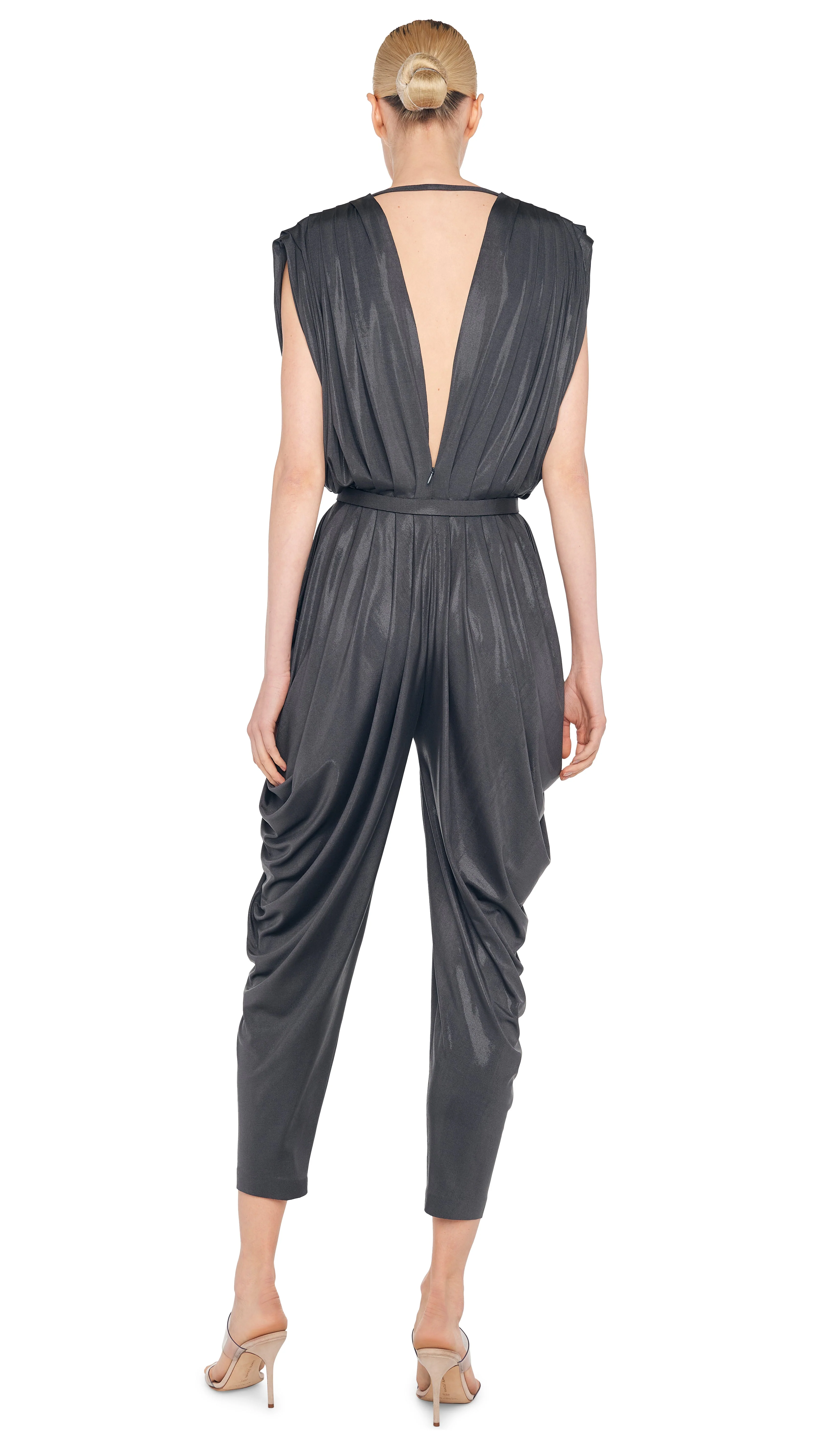 SQUARE SLEEVE WATERFALL JUMPSUIT - Image 4