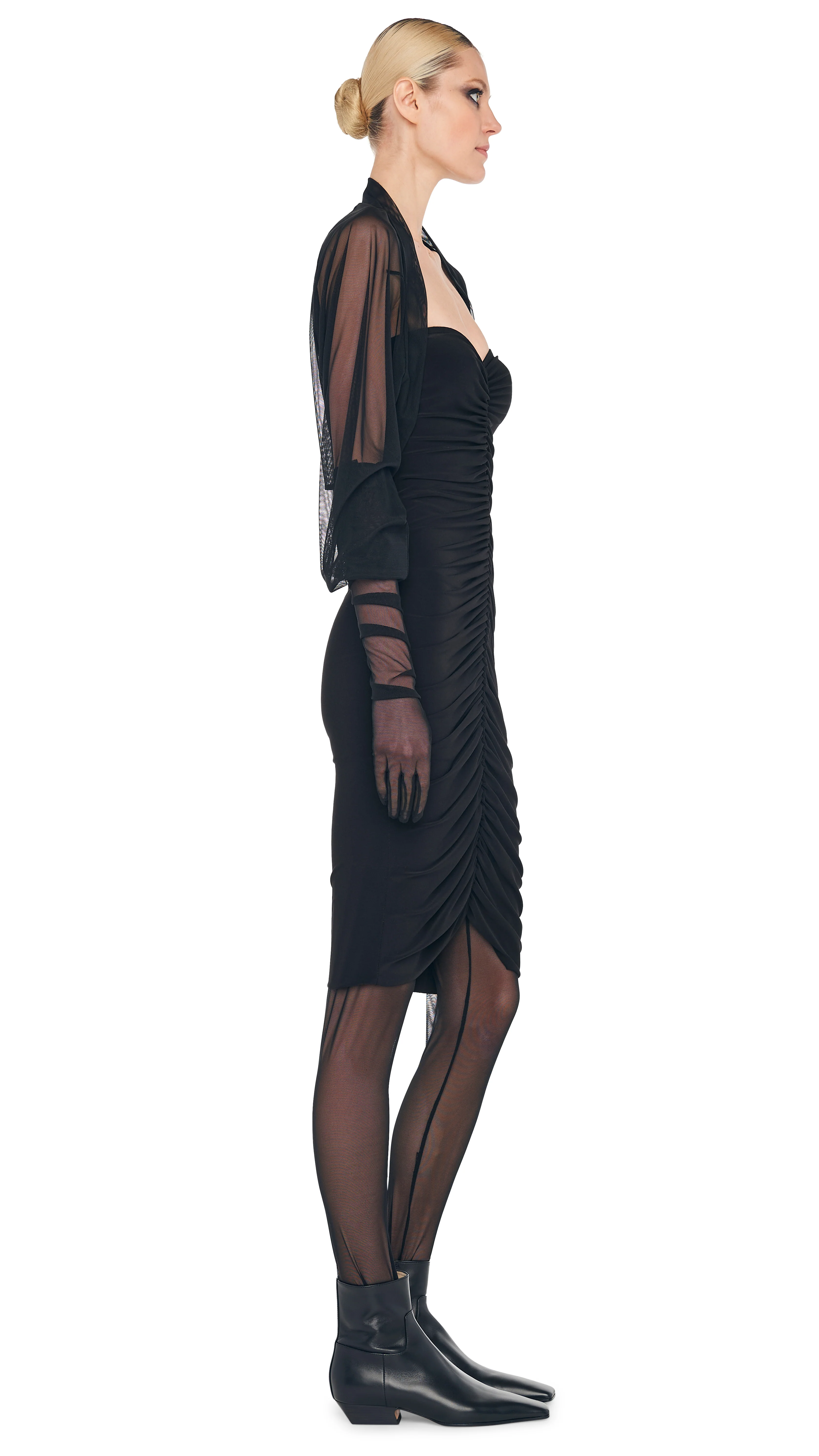 STRAPLESS SHIRRED FRONT DRESS TO KNEE - Image 11