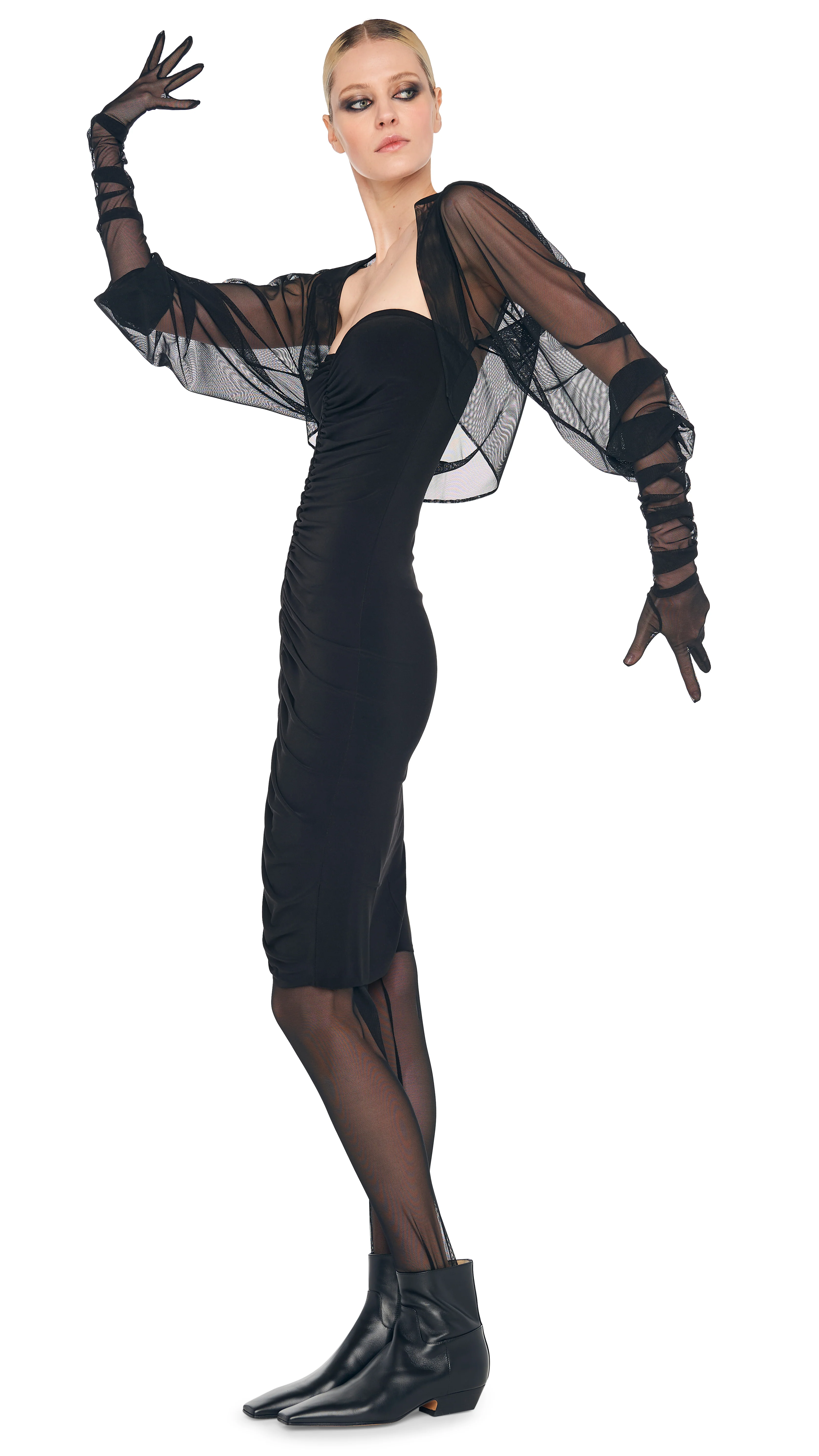 STRAPLESS SHIRRED FRONT DRESS TO KNEE - Image 15