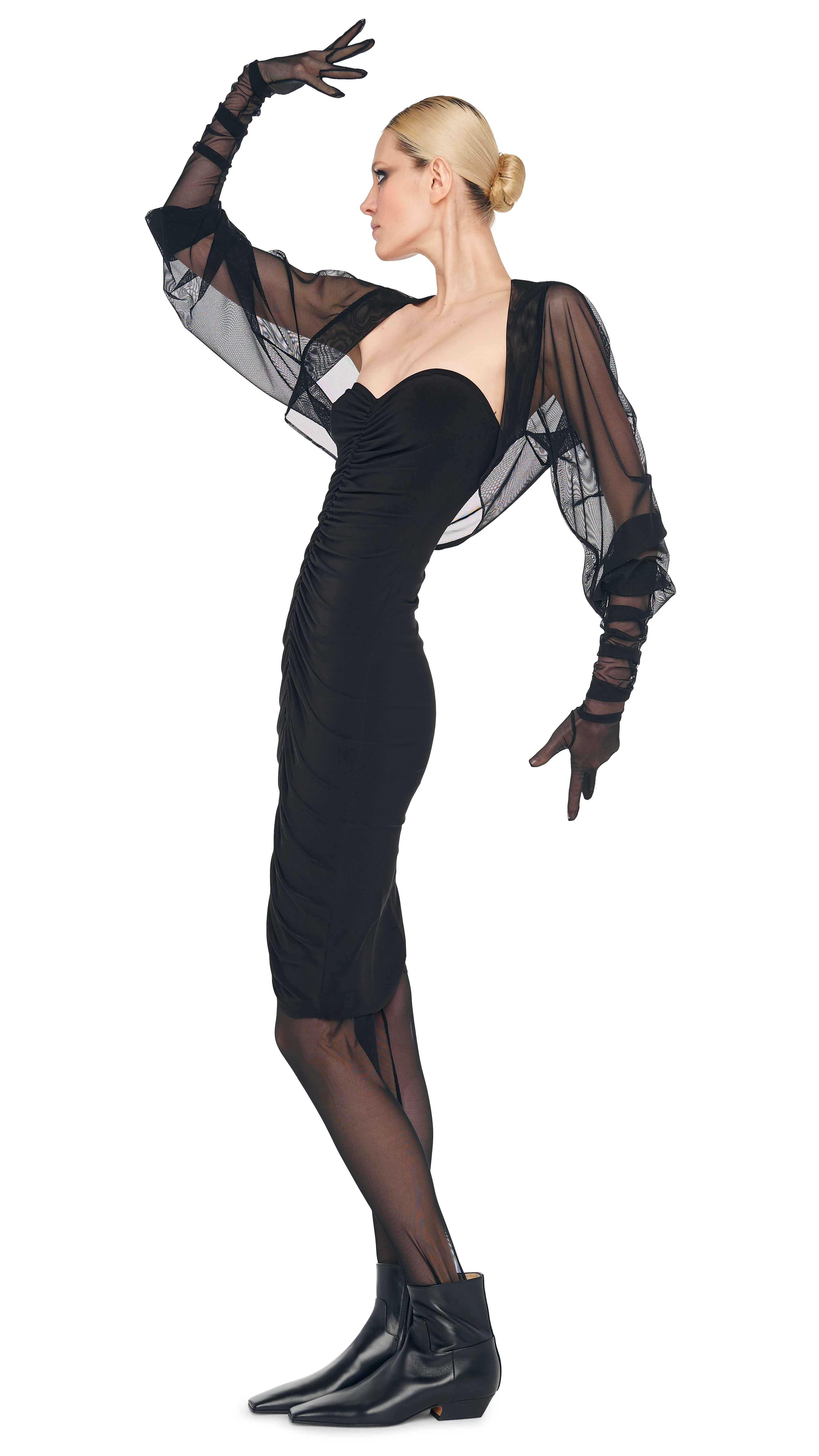 STRAPLESS SHIRRED FRONT DRESS TO KNEE - Image 16