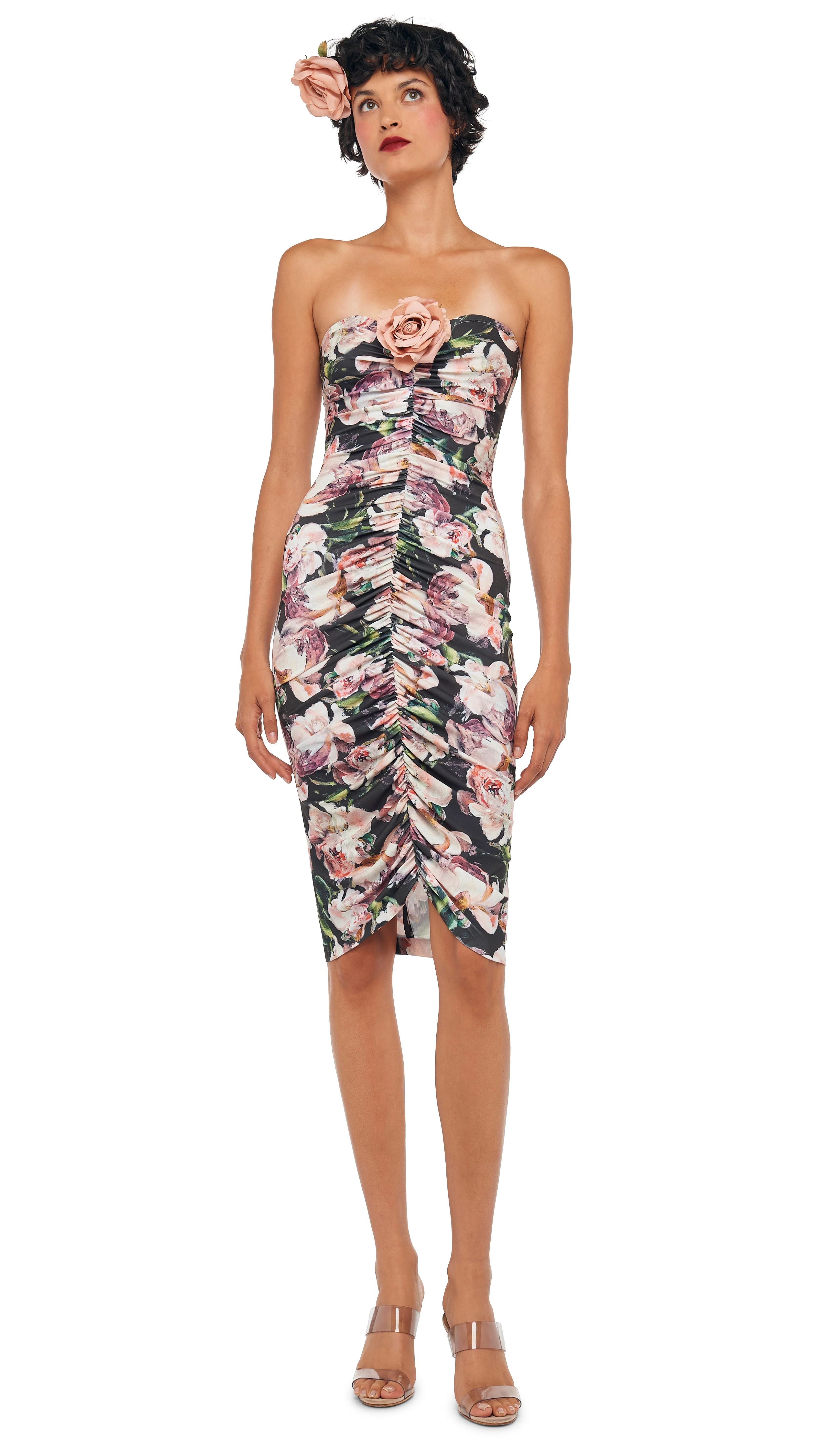 STRAPLESS SHIRRED FRONT DRESS - Image 2