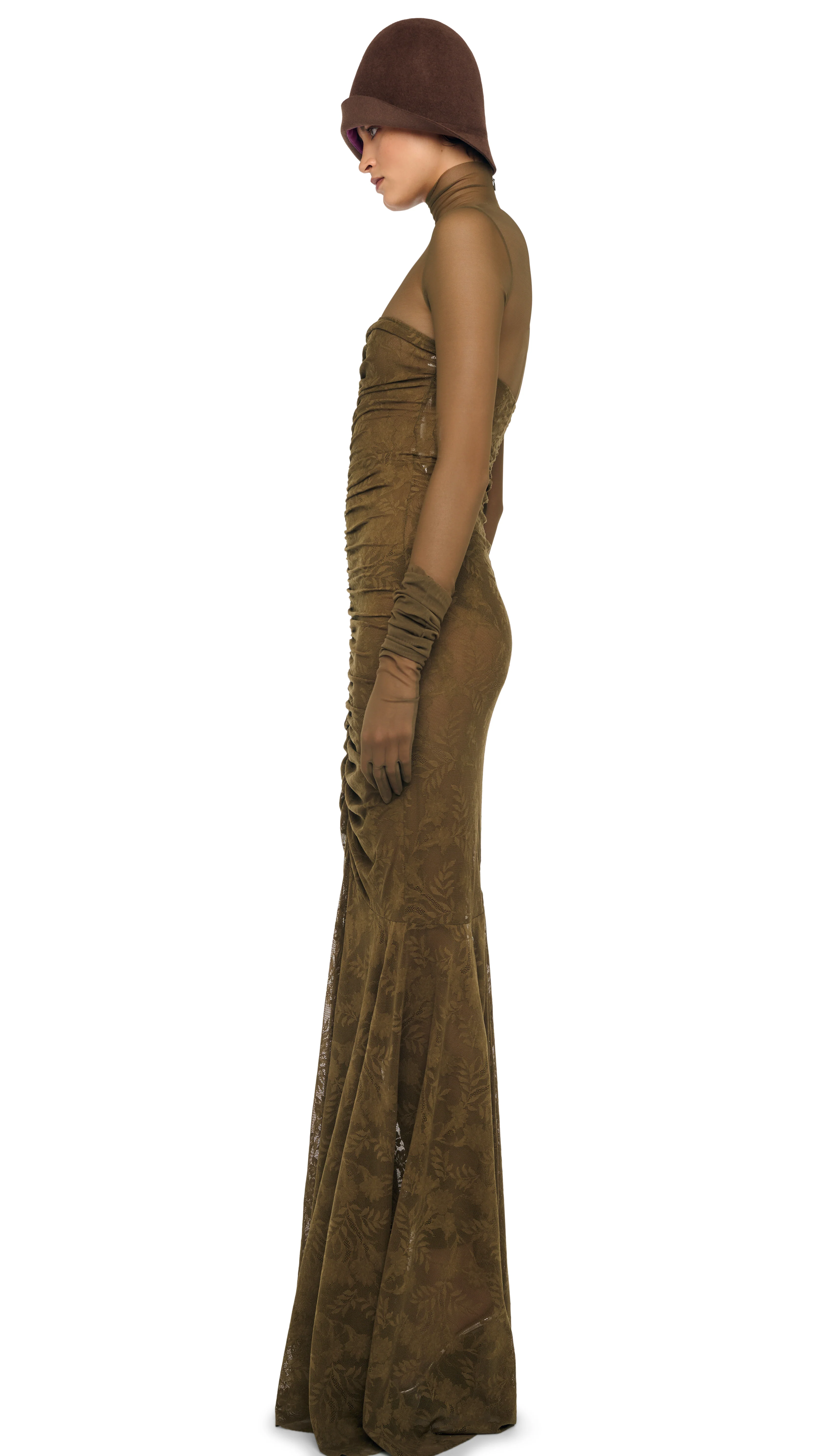 STRAPLESS SHIRRED FRONT FISHTAIL GOWN - Image 2