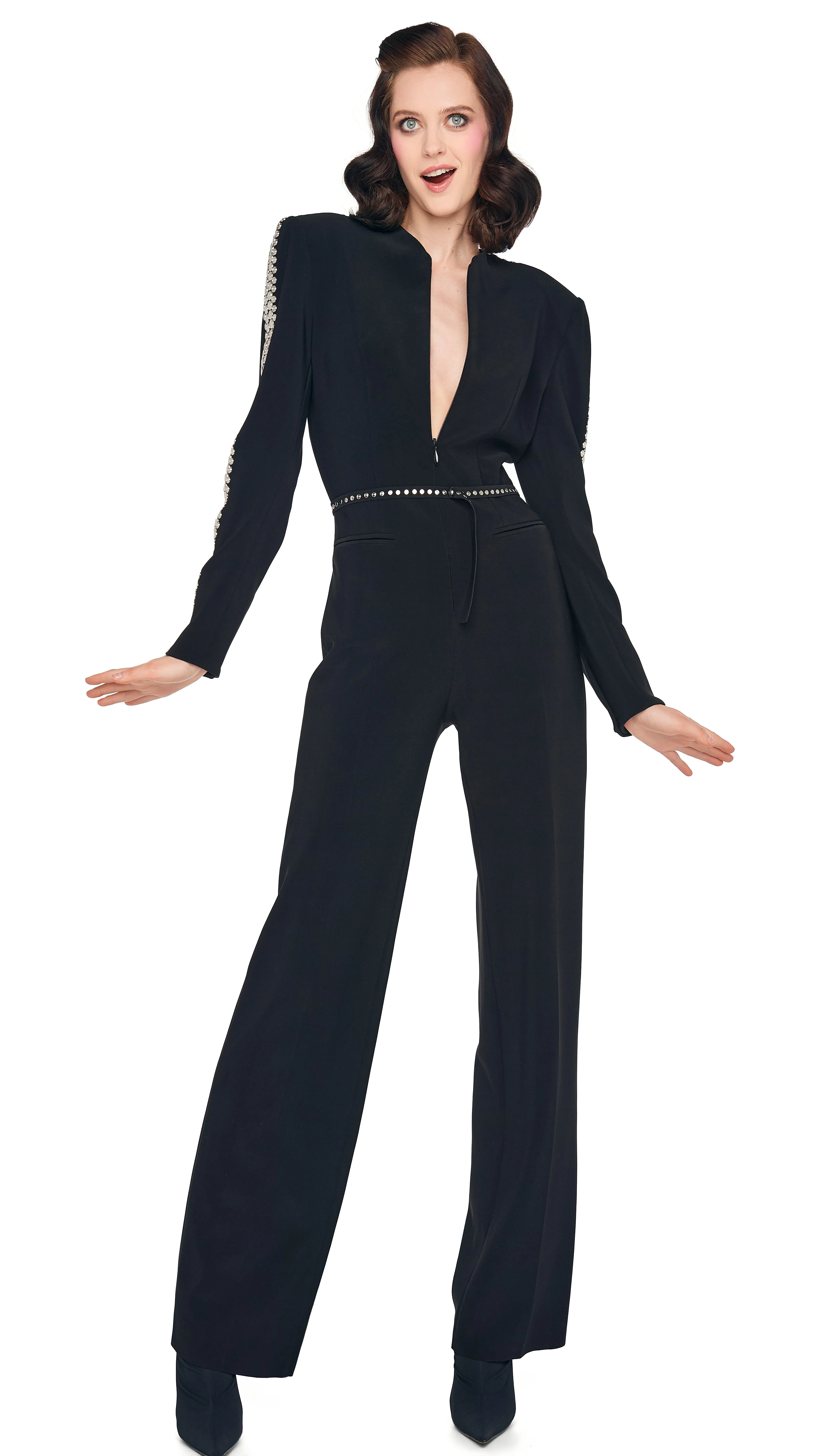 STUD ZIP FRONT STRAIGHT LEG JUMPSUIT - Image 6