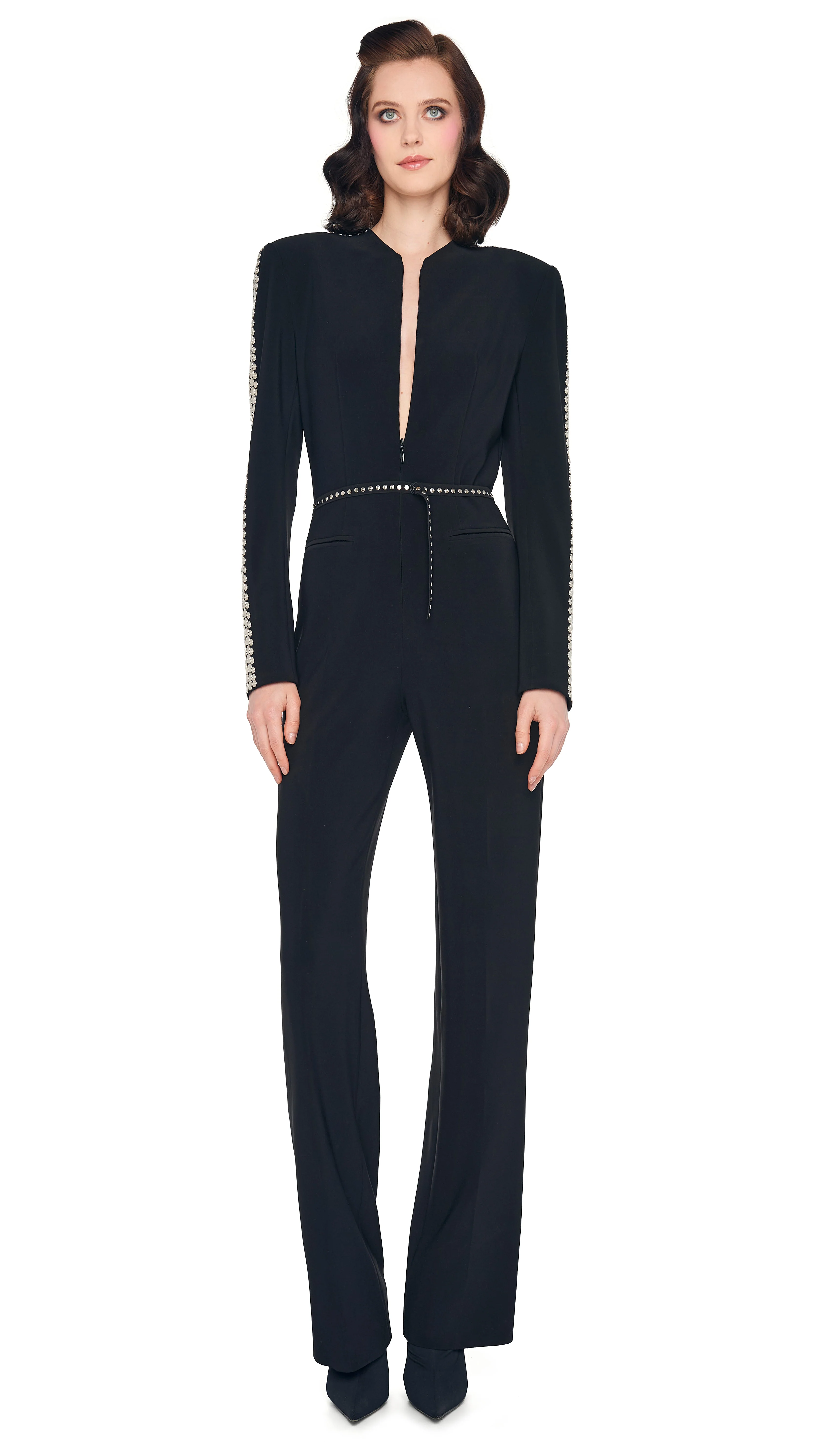 STUD ZIP FRONT STRAIGHT LEG JUMPSUIT - Image 7