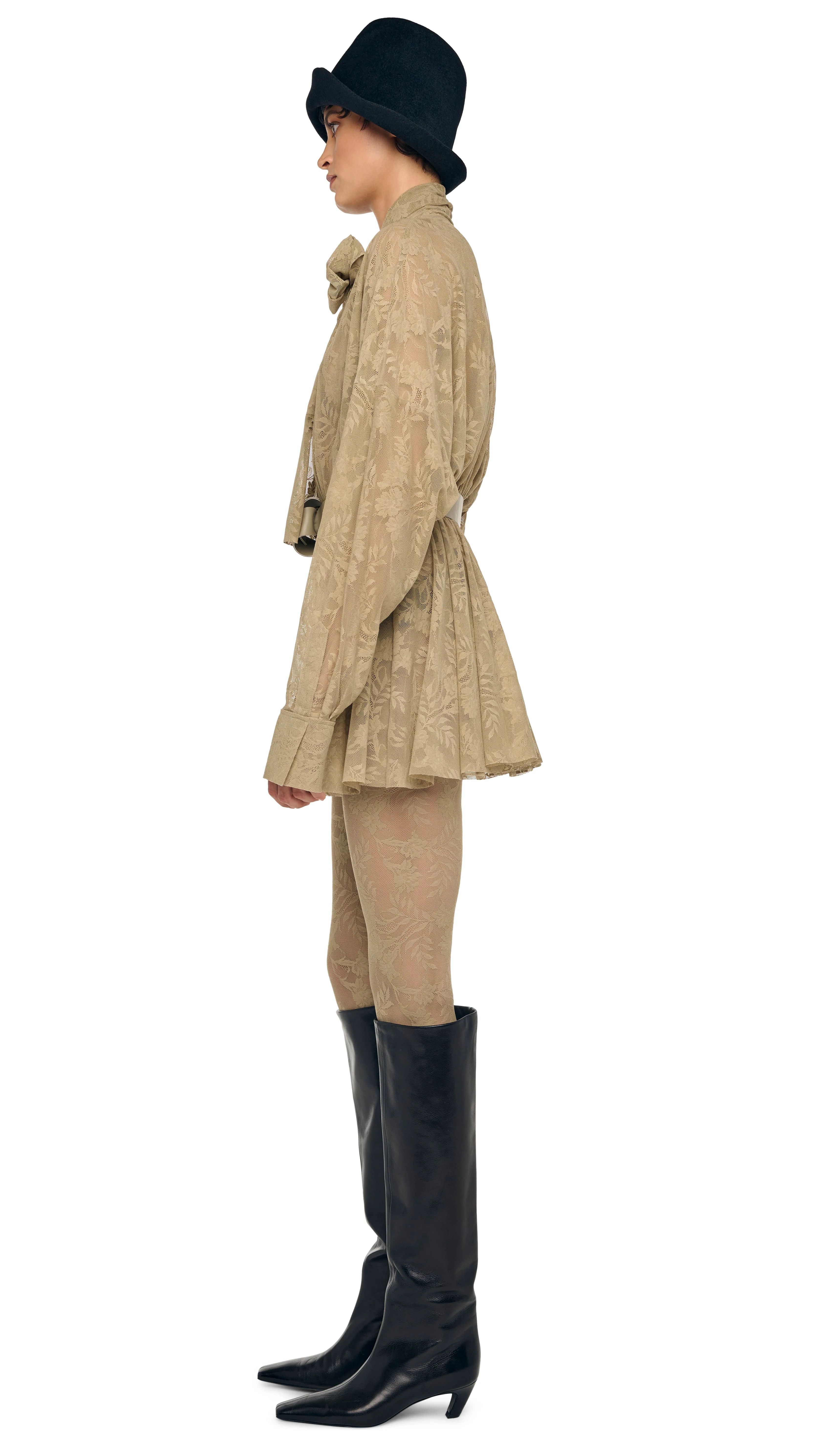 SUPER OS BF NK SHIRT FLARED MINI DRESS W/ BOW - Image 2