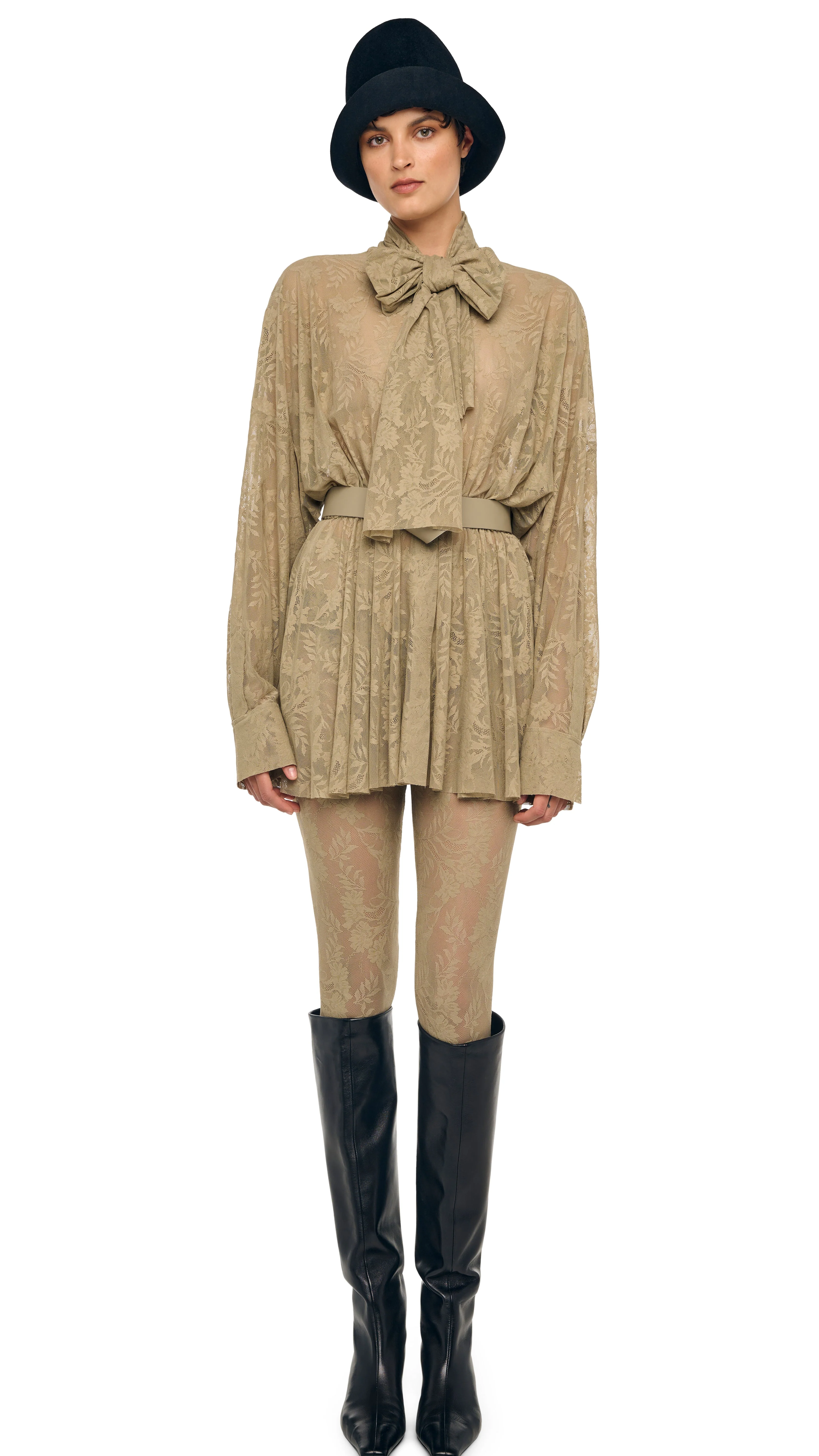 SUPER OS BF NK SHIRT FLARED MINI DRESS W/ BOW - Image 6