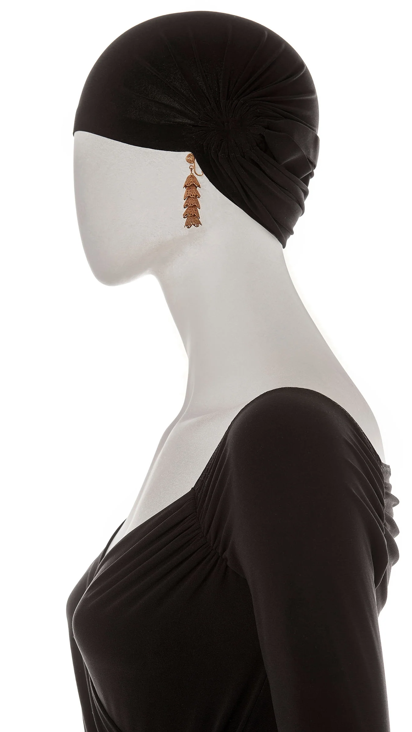 BRASS TIERED DROP FILIGREE EARRINGS - Image 3